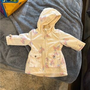 OshKosh B'gosh Cream and Pink Hooded Jacket